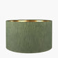 Stellan 30cm Green Slubbed Silk Mix Gold Lined Cylinder Lampshade