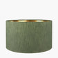 Stellan 30cm Green Slubbed Silk Mix Gold Lined Cylinder Lampshade