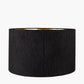 Stellan 40cm Black Slubbed Silk Mix Gold Lined Cylinder Lampshade