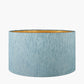 Stellan 40cm Duck Egg Slubbed Silk Mix Gold Lined Cylinder Lampshade