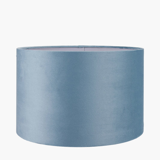 Rene 25cm Duck Egg Velvet Cylinder Lampshade