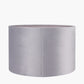 Rene 25cm Light Grey Velvet Cylinder Lampshade