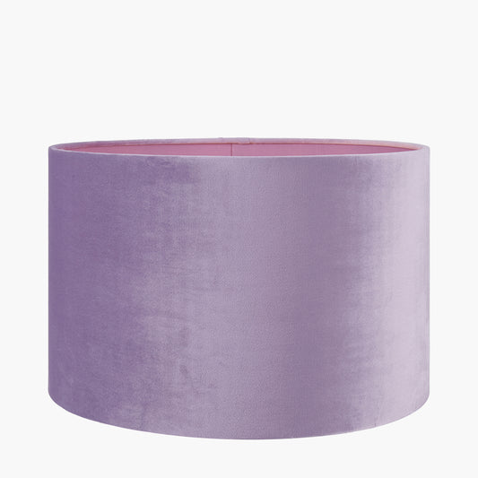 Rene 35cm Lilac Velvet Cylinder Lampshade