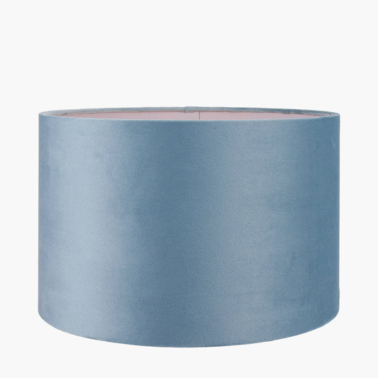 Rene 40cm Duck Egg Velvet Cylinder Lampshade