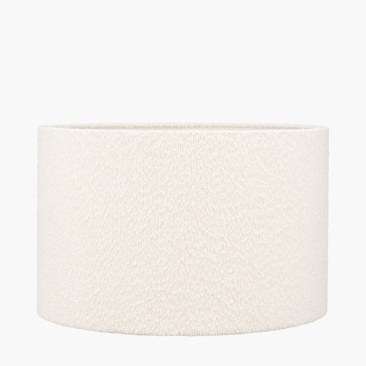 Rouen 50cm White Boucle Cylinder Lampshade