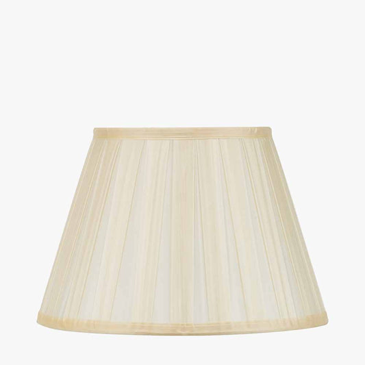 Maya 40cm Almond Silk Box Pleat Tapered Lampshade