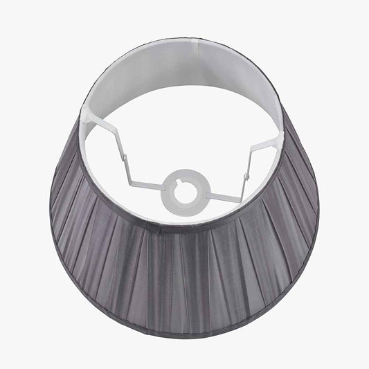 Maya 40cm Steel Grey Silk Box Pleat Tapered Lampshade