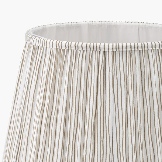 Thiago 30cm Natural Stripe Mushroom Pleat Tapered Lampshade
