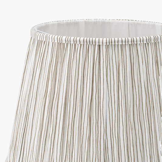 Thiago 40cm Natural Stripe Mushroom Pleat Tapered Lampshade