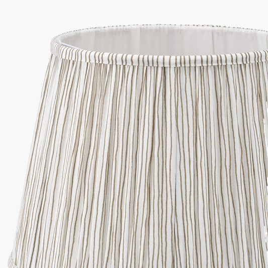 Thiago 45cm Natural Stripe Mushroom Pleat Tapered Lampshade