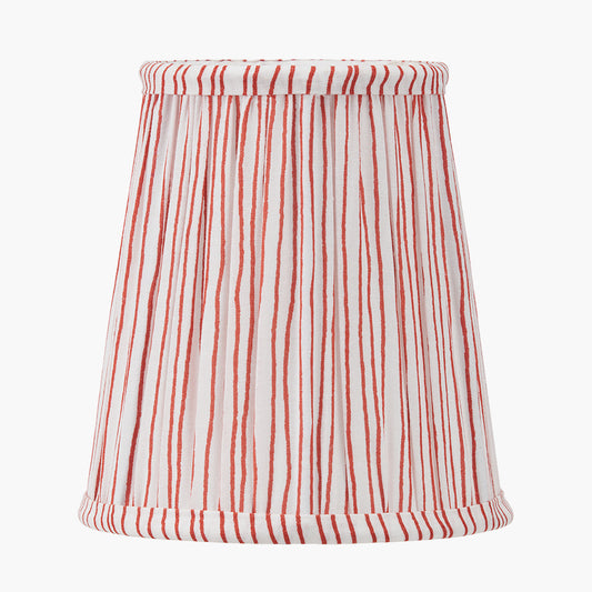Thiago 14cm Cinnamon Stripe Mushroom Pleat Tall Tapered Candle Clip Lampshade