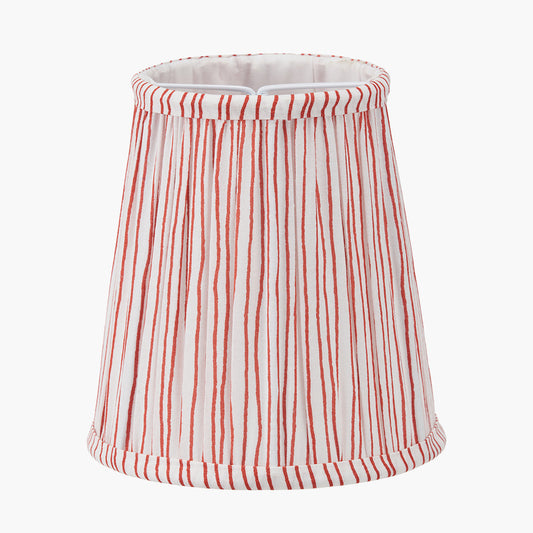 Thiago 14cm Cinnamon Stripe Mushroom Pleat Tall Tapered Candle Clip Lampshade