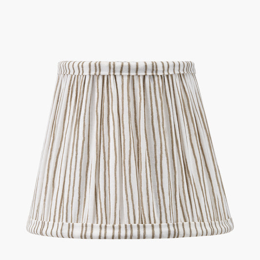 Thiago 16cm Natural Stripe Mushroom Pleat Tapered Lampshade