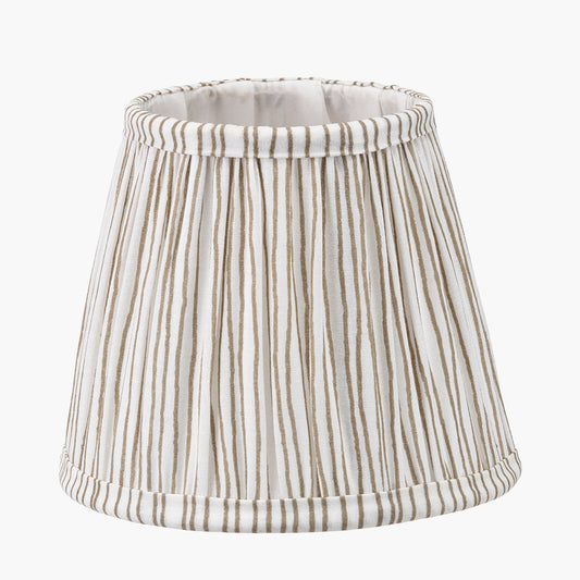 Thiago 16cm Natural Stripe Mushroom Pleat Tapered Lampshade
