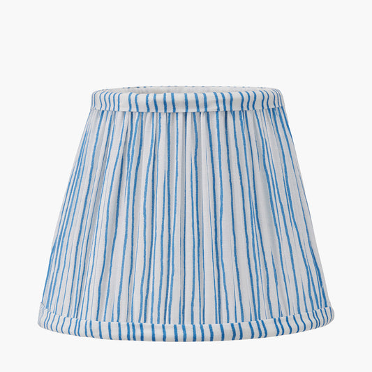 Thiago 16cm Ocean Blue Stripe Mushroom Pleat Tapered Lampshade