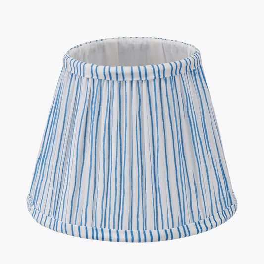Thiago 16cm Ocean Blue Stripe Mushroom Pleat Tapered Lampshade