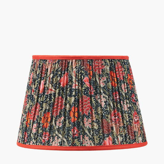 Floressa 35cm Red Floral Patterned Mushroom Pleat Tapered Lamp Shade