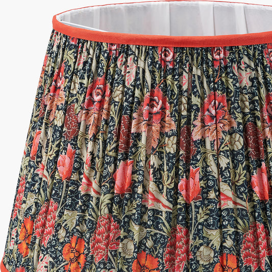 Floressa 40cm Red Floral Patterned Mushroom Pleat Tapered Lamp Shade