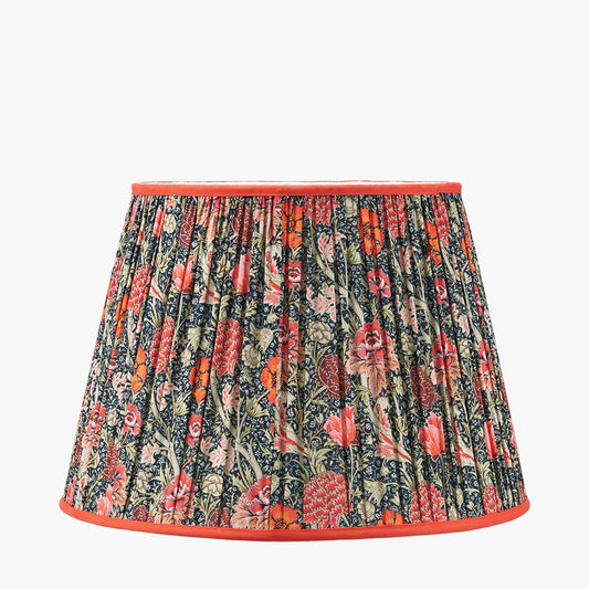 Floressa 45cm Red Floral Patterned Mushroom Pleat Tapered Lamp Shade