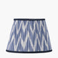 Kamilah 30cm Blue Chevron Patterned Mushroom Pleat Tapered Lamp Shade