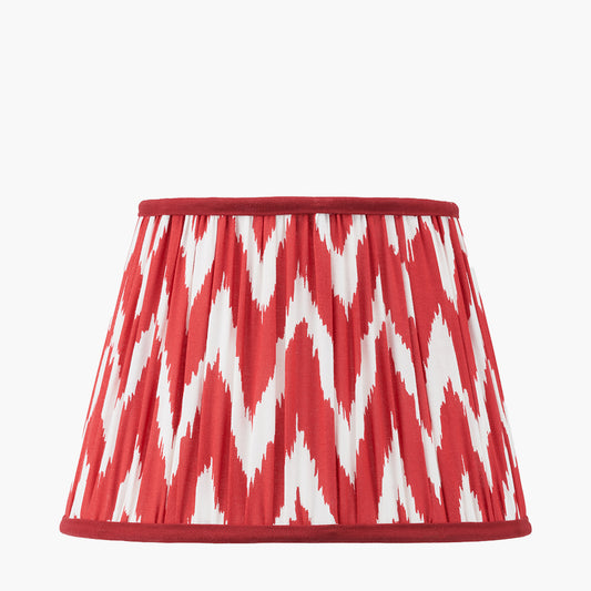 Kamilah 30cm Red Chevron Patterned Mushroom Pleat Tapered Lamp Shade