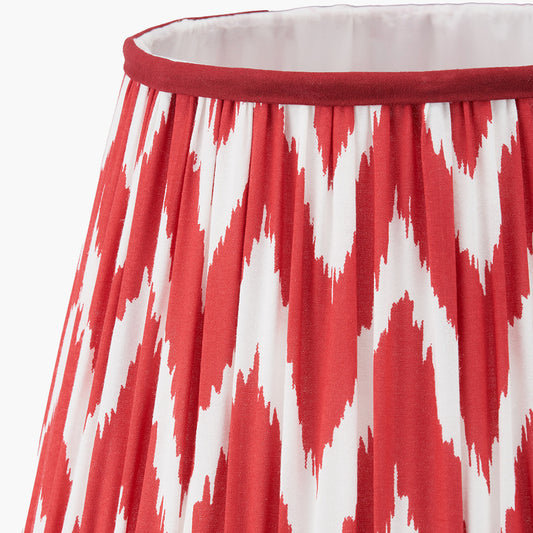 Kamilah 30cm Red Chevron Patterned Mushroom Pleat Tapered Lamp Shade