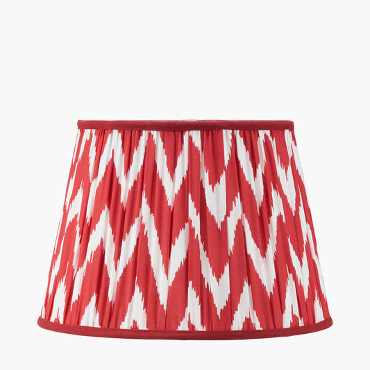 Kamilah 35cm Red Chevron Patterned Mushroom Pleat Tapered Lampshade
