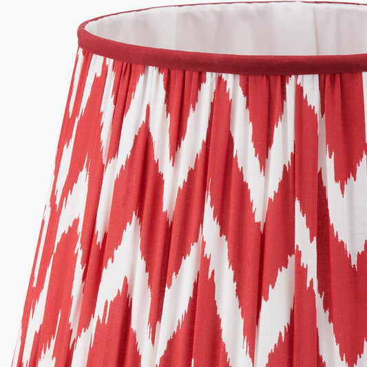 Kamilah 35cm Red Chevron Patterned Mushroom Pleat Tapered Lampshade