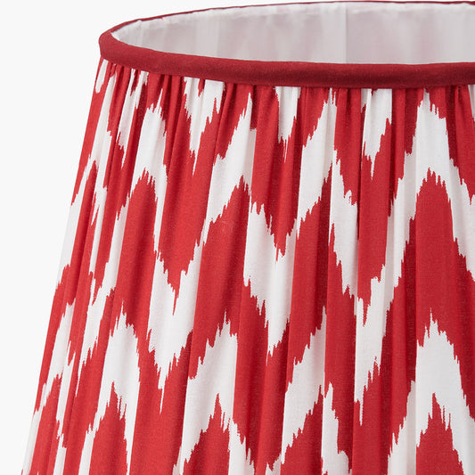 Kamilah 40cm Red Chevron Patterned Mushroom Pleat Tapered Lamp Shade