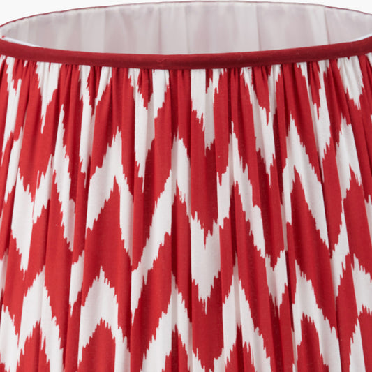 Kamilah 45cm Red Chevron Patterned Mushroom Pleat Tapered Lampshade