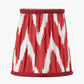 Kamilah 14cm Red Chevron Patterned Mushroom Pleat Tall Tapered Candle Clip Lampshade