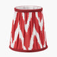 Kamilah 14cm Red Chevron Patterned Mushroom Pleat Tall Tapered Candle Clip Lampshade