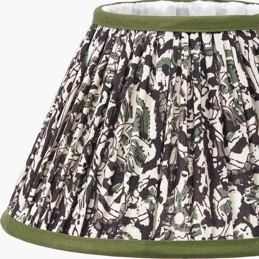Ornella 25cm Green Floral Design Mushroom Pleat Empire Lamp Shade