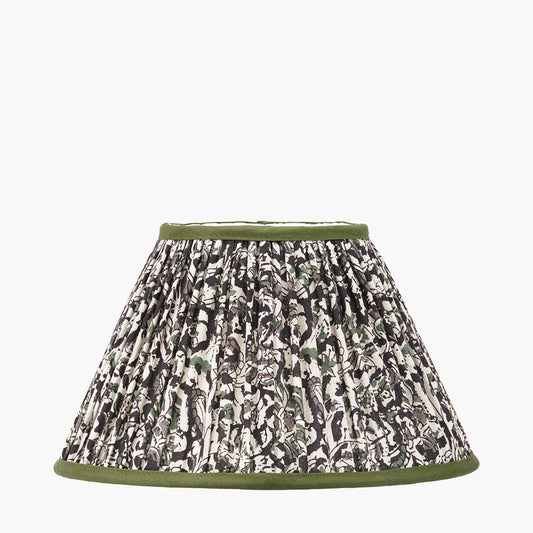 Ornella 30cm Green Floral Design Mushroom Pleat Empire Lamp Shade