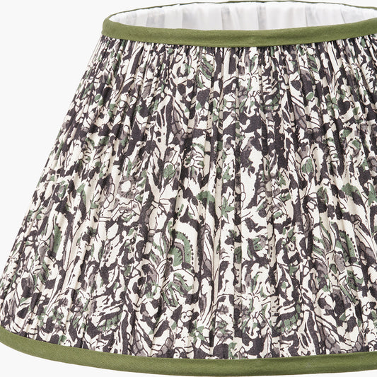 Ornella 40cm Green Floral Design Mushroom Pleat Empire Lamp Shade