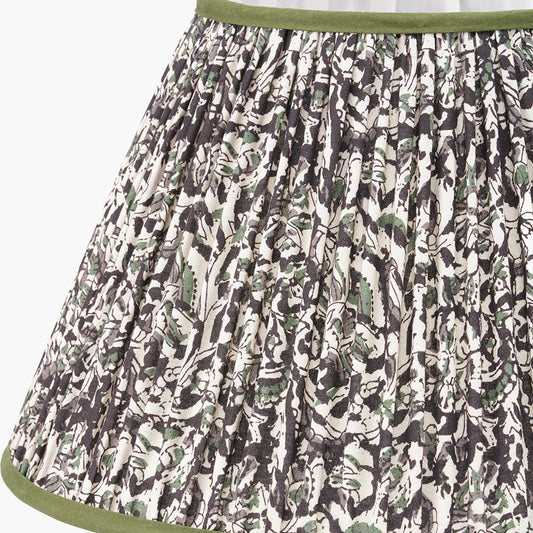 Ornella 45cm Green Floral Design Mushroom Pleat Empire Lamp Shade