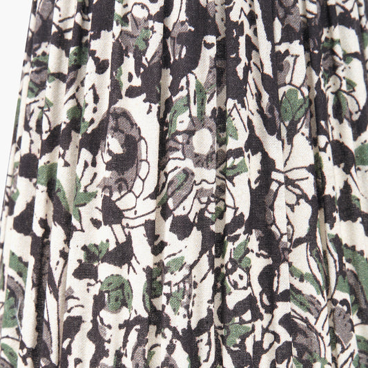 Ornella 14cm Green Floral Design Mushroom Pleat Tall Tapered Candle Clip Lampshade