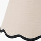Tabitha 25cm Cream Jute Scalloped Edge Tapered Lamp Shade with Contrast Binding