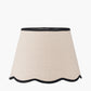 Tabitha 35cm Cream Jute Scalloped Edge Tapered Lamp Shade with Contrast Binding