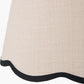Tabitha 35cm Cream Jute Scalloped Edge Tapered Lamp Shade with Contrast Binding