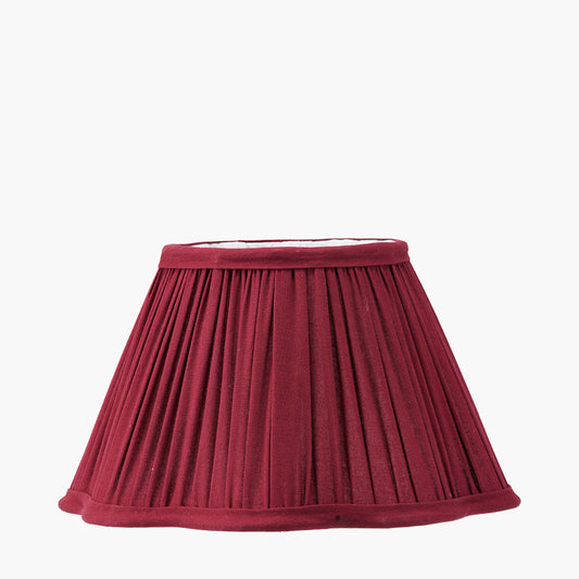 Malia 25cm Mulberry Red Mushroom Pleat Scalloped Tapered Lamp Shade