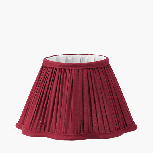 Malia 25cm Mulberry Red Mushroom Pleat Scalloped Tapered Lamp Shade