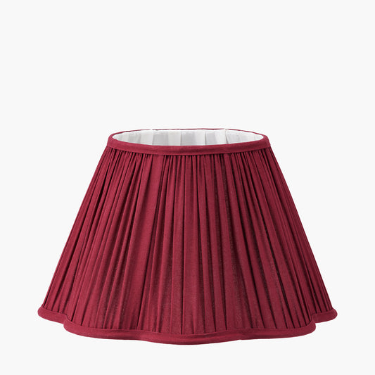Malia 35cm Mulberry Red Mushroom Pleat Scalloped Tapered Lamp Shade