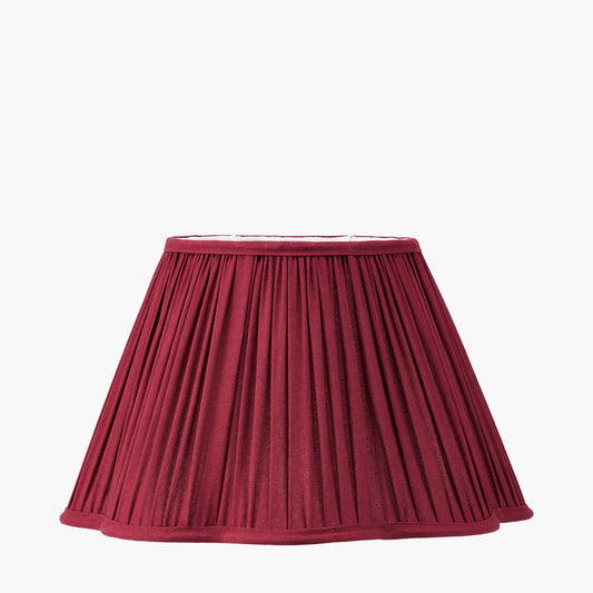Malia 35cm Mulberry Red Mushroom Pleat Scalloped Tapered Lamp Shade