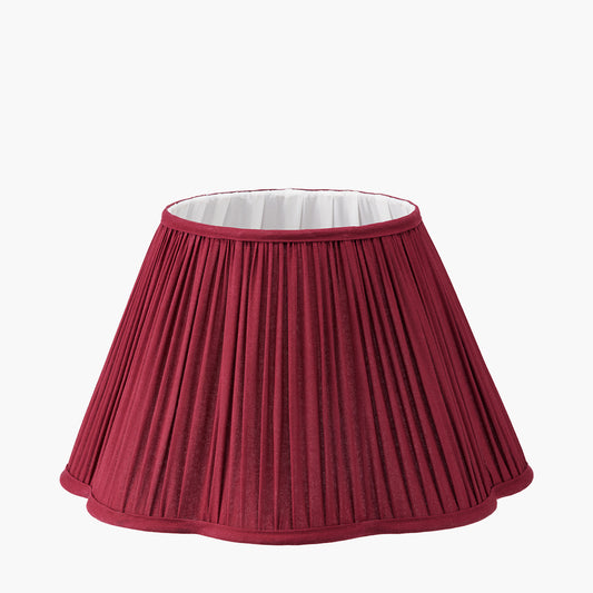 Malia 40cm Mulberry Red Mushroom Pleat Scalloped Tapered Lamp Shade