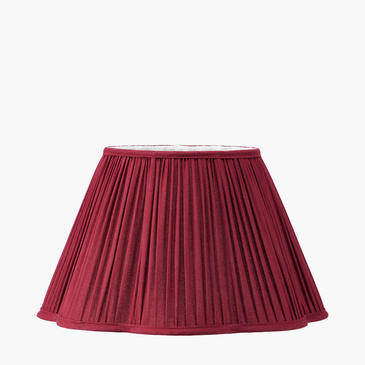 Malia 40cm Mulberry Red Mushroom Pleat Scalloped Tapered Lamp Shade
