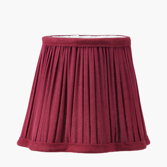 Malia 18cm Mulberry Red Mushroom Pleat Scalloped Tapered Lamp Shade