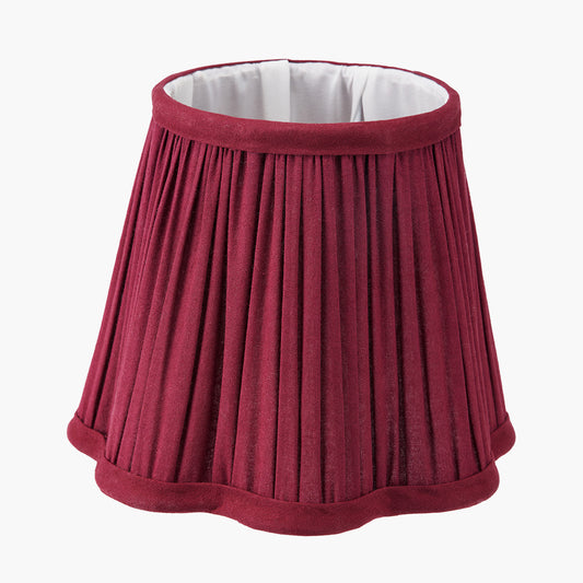 Malia 18cm Mulberry Red Mushroom Pleat Scalloped Tapered Lamp Shade