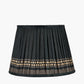 Samaira 30cm Black Silk Border Print Mushroom Pleat Tapered Lampshade