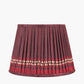 Samaira 30cm Red Silk Border Print Mushroom Pleat Tapered Lampshade